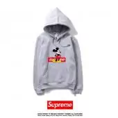 supreme hoodie man women sweatshirt pas cher mickey mouse mm30 gray